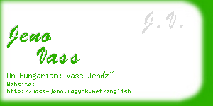 jeno vass business card